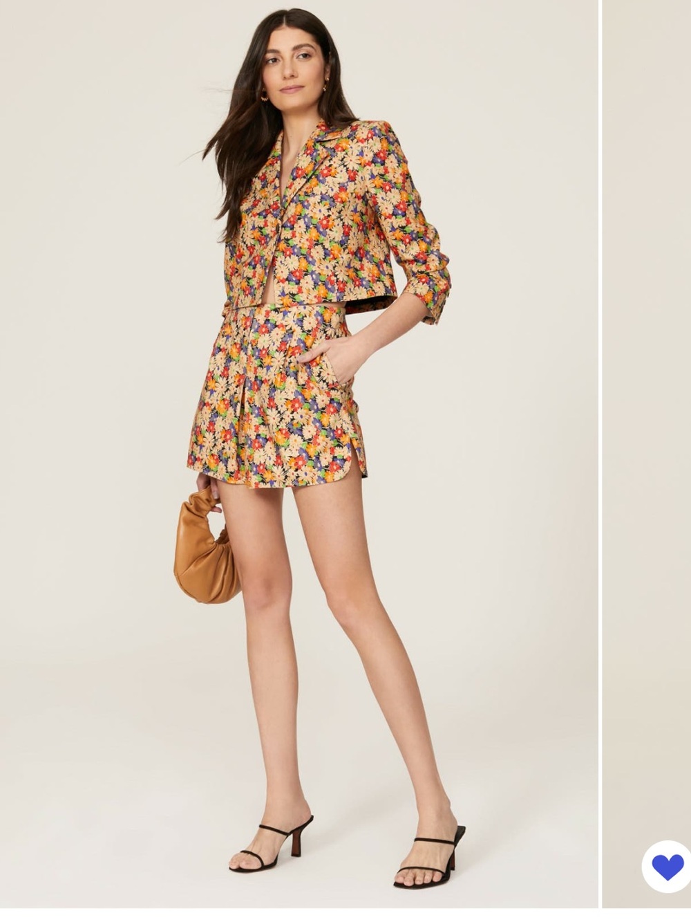 Something Navy Floral Cropped Blazer